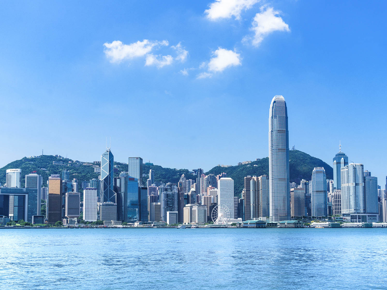 The sea and skyscrapers on the coastline