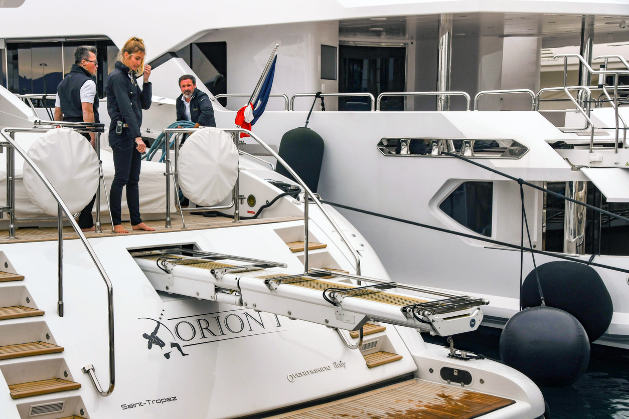 Yacht Crew Disembarking Vessel