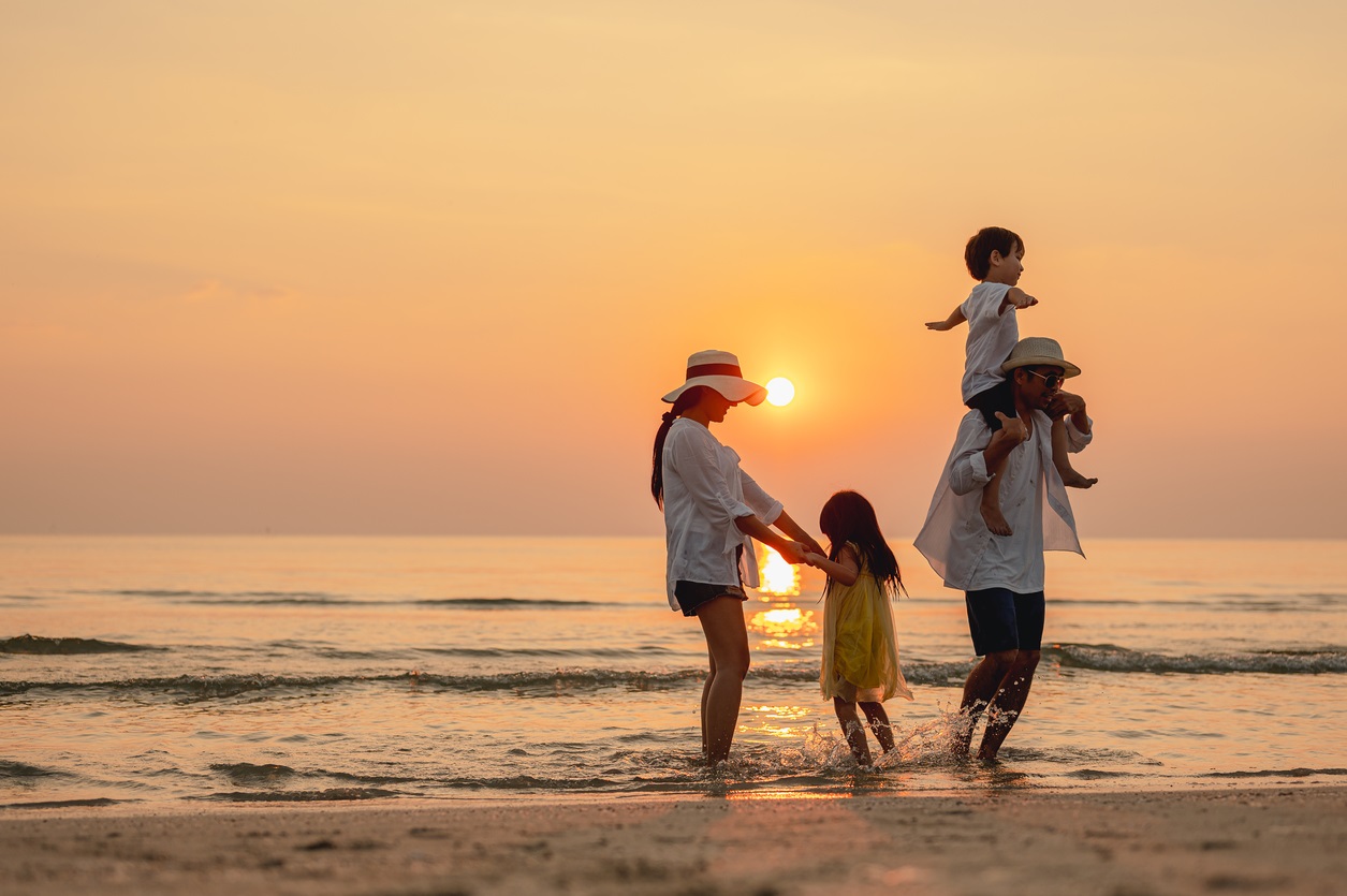 Family on a beach